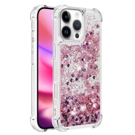 Coverup Liquid Glitter Back Cover - iPhone 16 Pro Hoesje - Rose Gold