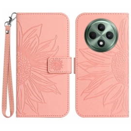 Coverup Zonnebloem Book Case met Koord - OPPO Reno12 F 5G Hoesje - Roze