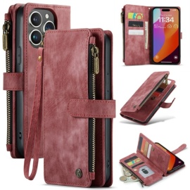 CaseMe C30 Book Case met Portemonnee - iPhone 16 Pro Max Hoesje - Roze
