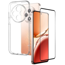 NORTHJO 2-in-1 CombiDeal - Transparant TPU Hoesje met Glazen Screen Protector - OPPO Reno12 F 5G Hoesje - Transparant