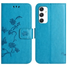 Coverup Bloemen & Vlinders Book Case - Samsung Galaxy A16 Hoesje - Blauw