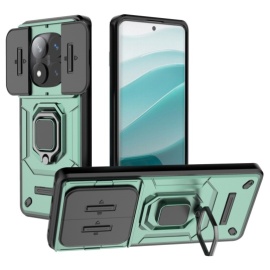 Coverup Ring Kickstand Back Cover met Camera Shield - Xiaomi Redmi Note 14 Pro 5G / Poco X7 Hoesje - Groen