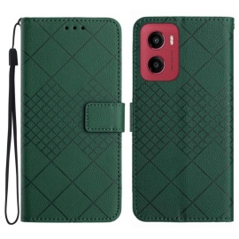 Coverup Rhombus Book Case - Motorola Moto G05 / E15 Hoesje - Groen