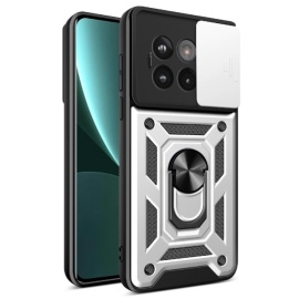 Coverup Armor Ring Kickstand Back Cover met Camera Shield - OnePlus 13R Hoesje - Grijs