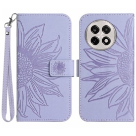 Coverup Zonnebloem Book Case met Koord - OnePlus 13R Hoesje - Lila