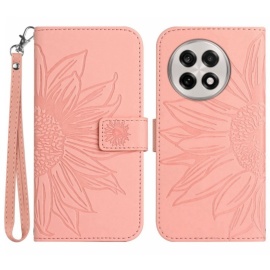 Coverup Zonnebloem Book Case met Koord - OnePlus 13R Hoesje - Pink