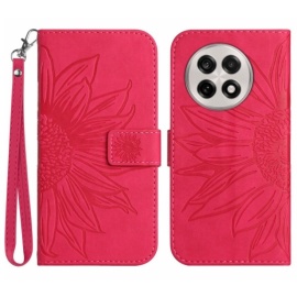 Coverup Zonnebloem Book Case met Koord - OnePlus 13R Hoesje - Roze