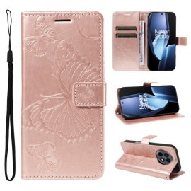 Coverup Vlinders Book Case - OnePlus 13R Hoesje - Rose Gold