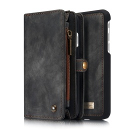 CaseMe 008 2-in-1 Book Case & Back Cover met Portemonnee - iPhone SE (2022 / 2020), iPhone 8 / 7 Hoesje - Zwart
