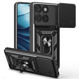 Coverup Armor Ring Kickstand Back Cover met Camera Shield - Motorola Edge 60 / 60 Fusion Hoesje - Zwart