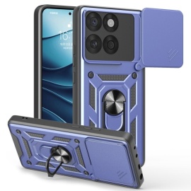 Coverup Armor Ring Kickstand Back Cover met Camera Shield - Motorola Edge 60 / 60 Fusion Hoesje - Blauw