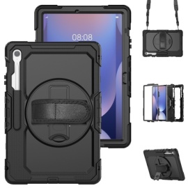 Coverup Heavy Duty Case met Schouderstrap - Samsung Galaxy Tab S10 FE Plus Hoesje - Zwart
