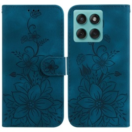 Coverup Bloemen Book Case - Motorola Edge 60 Fusion Hoesje - Blauw