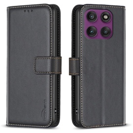 BINFEN Book Case - Motorola Edge 60 Pro Hoesje - Zwart