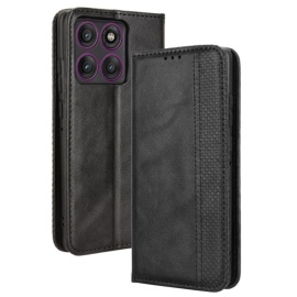 Coverup Vintage Style Book Case - Motorola Edge 60 Pro Hoesje - Zwart