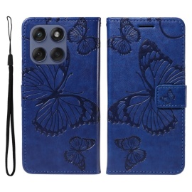 Coverup Vlinders Book Case - Motorola Edge 60 Fusion / Edge 60 Pro Hoesje - Blauw