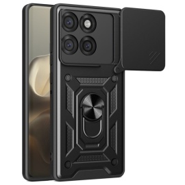 Coverup Armor Ring Kickstand Back Cover met Camera Shield - Motorola Edge 60 Pro Hoesje - Zwart
