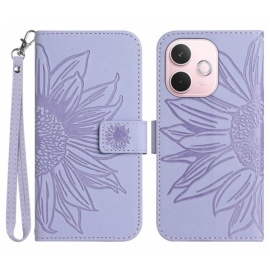 Coverup Zonnebloem Book Case met Koord - OPPO A5 Pro 5G Hoesje - Lila