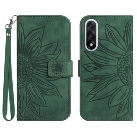 Coverup Zonnebloem Book Case met Koord - OnePlus Nord 5 Hoesje - Groen