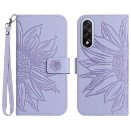 Coverup Zonnebloem Book Case met Koord - OnePlus Nord 5 Hoesje - Lavendel