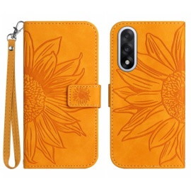 Coverup Zonnebloem Book Case met Koord - OnePlus Nord 5 Hoesje - Geel
