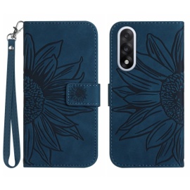 Coverup Zonnebloem Book Case met Koord - OnePlus Nord 5 Hoesje - Donkerblauw