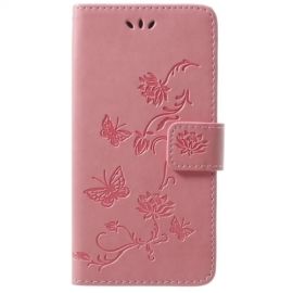 Bloemen & Vlinders Book Case - Samsung Galaxy S9 Hoesje - Pink