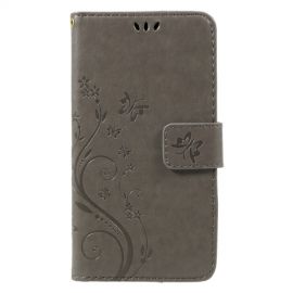 Coverup Bloemen & Vlinders Book Case - Huawei P8 Lite (2017) Hoesje - Taupe Grijs