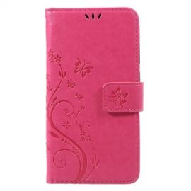 Bloemen & Vlinders Book Case - Huawei P8 Lite (2017) Hoesje - Roze