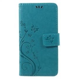 Bloemen Book Case - Huawei P8 Lite (2017) Hoesje - Blauw