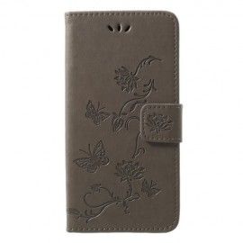 Bloemen & Vlinders Book Case - Huawei P20 Lite Hoesje - Grijs