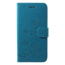 Bloemen & Vlinders Book Case - Huawei P20 Pro Hoesje - Blauw