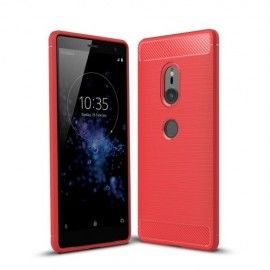 Armor Brushed TPU Back Cover - Sony Xperia XZ2 Hoesje - Rood