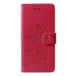 Bloemen & Vlinders Book Case - Samsung Galaxy J6 Plus (2018) Hoesje - Roze