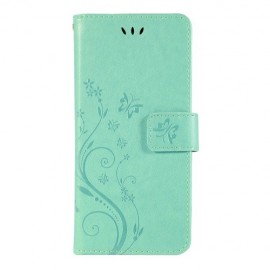 Bloemen Book Case - Samsung Galaxy S10 Hoesje - Cyan