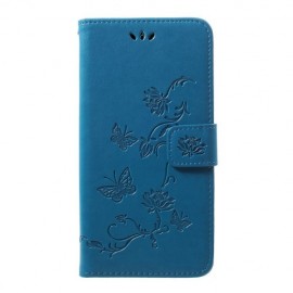 Bloemen & Vlinders Book Case - Samsung Galaxy A50 / A30s Hoesje - Blauw