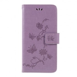 Bloemen & Vlinders Book Case - Samsung Galaxy A10 Hoesje - Paars