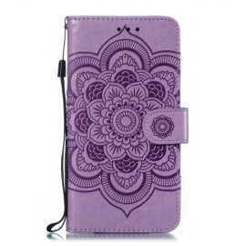 Mandala Bloemen Book Case - Samsung Galaxy A20e Hoesje - Paars