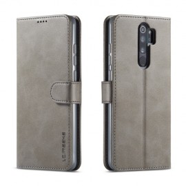 Luxe Book Case - Xiaomi Redmi Note 8 Pro Hoesje - Grijs