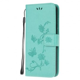 Bloemen Book Case - Samsung Galaxy A71 Hoesje - Cyan