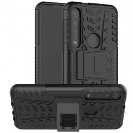 Rugged Kickstand Back Cover - Motorola Moto G8 Plus Hoesje - Zwart