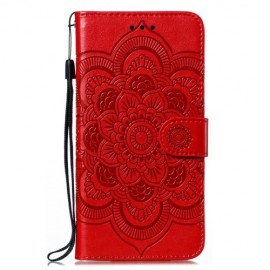Coverup Mandala Bloemen Book Case - Samsung Galaxy M21 Hoesje - Rood