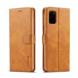 LC.IMEEKE Luxe Book Case - Samsung Galaxy A41 Hoesje - Bruin