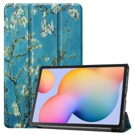 Tri-Fold Book Case Samsung Galaxy Tab S6 Lite Hoesje - Bloesem